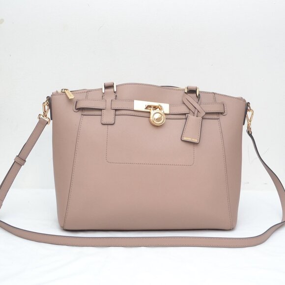 Michael Kors Large Leather Hamilton Traveler Satchel Pre Owned - Picture 2 of 9